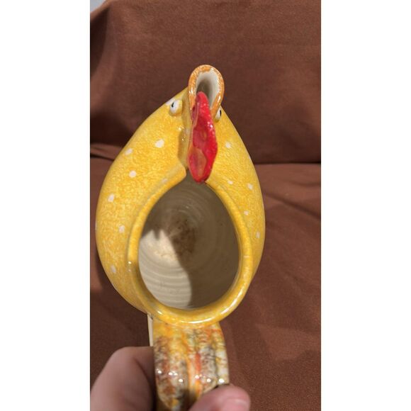 Yellow Rooster Country Pitcher Vietri  Made In Italy - Picture 7 of 8